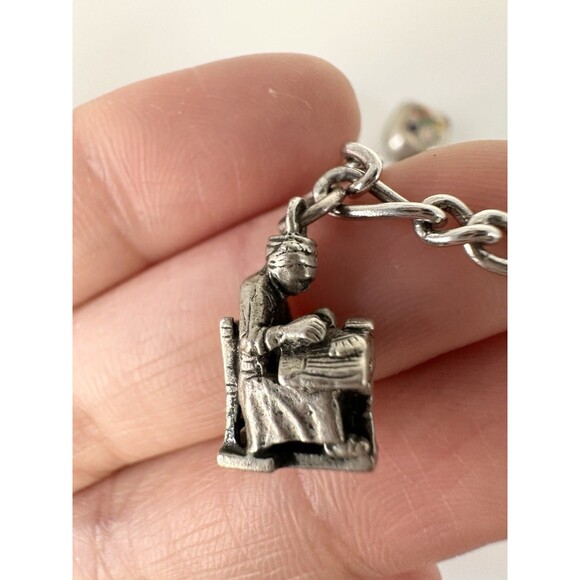 Vintage Sterling Silver Monaco Bell Eiffel Tower Charm Bracelet 7” - Picture 3 of 11